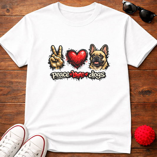 Peace Love Frenchie Tee