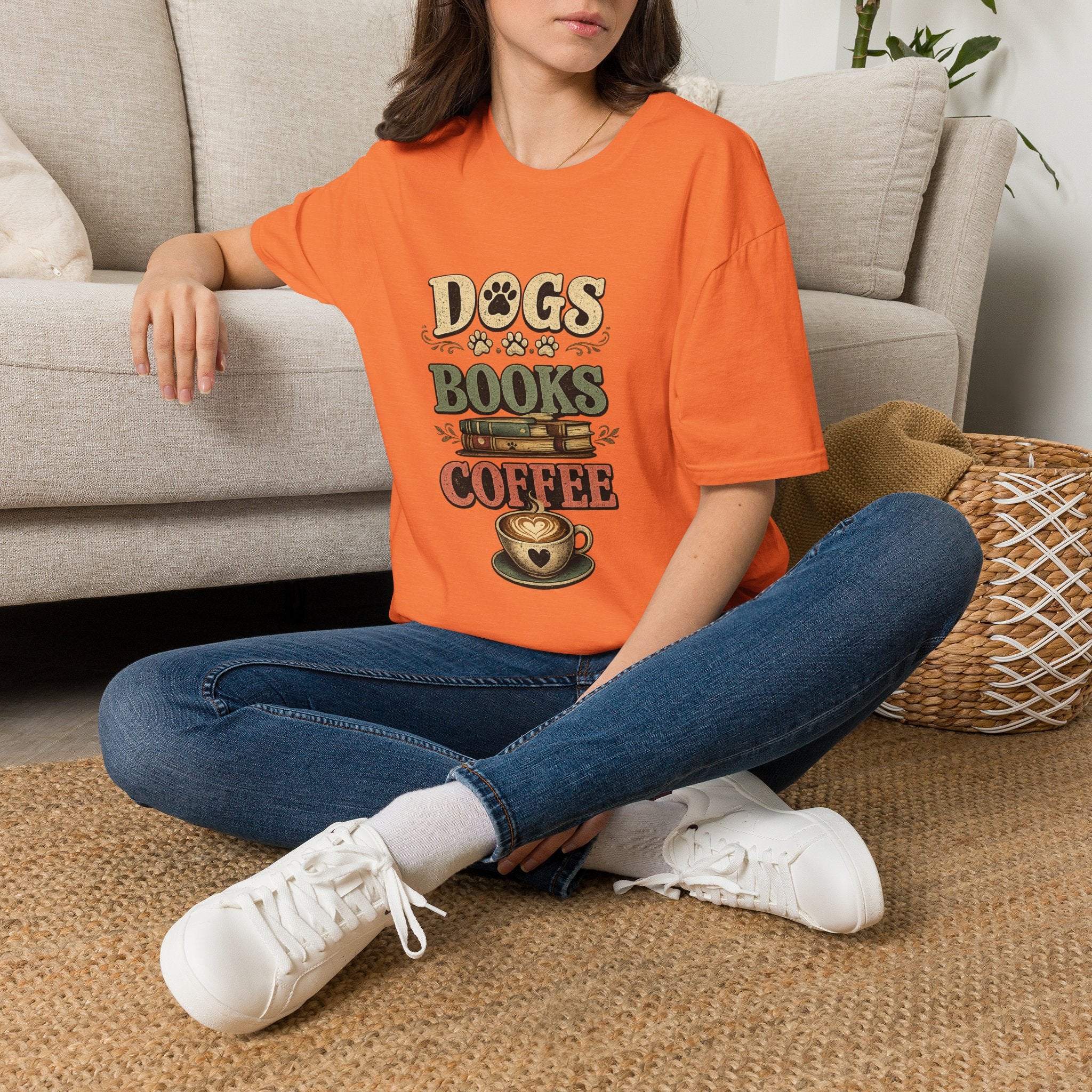 Dogs Books Coffee Tee