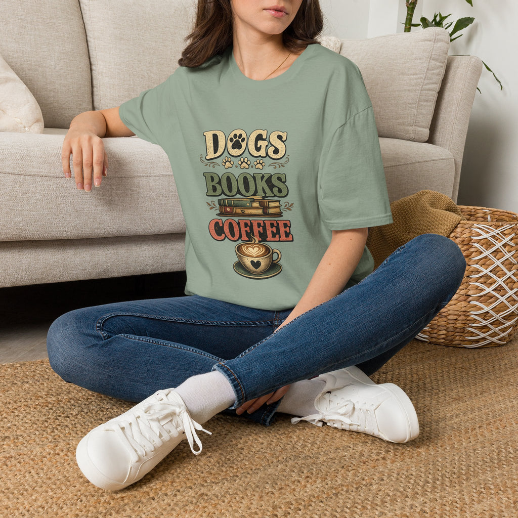 Dogs Books Coffee Tee