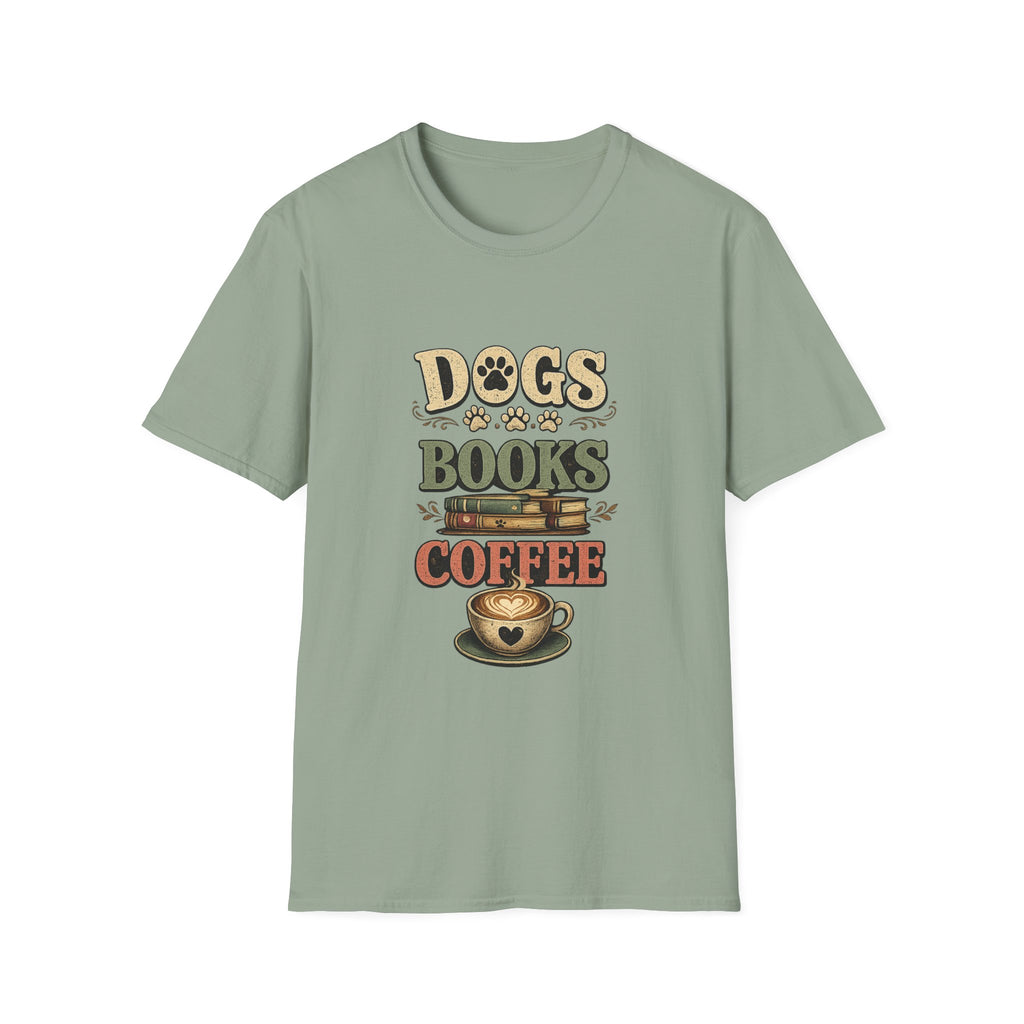 Dogs Books Coffee Tee