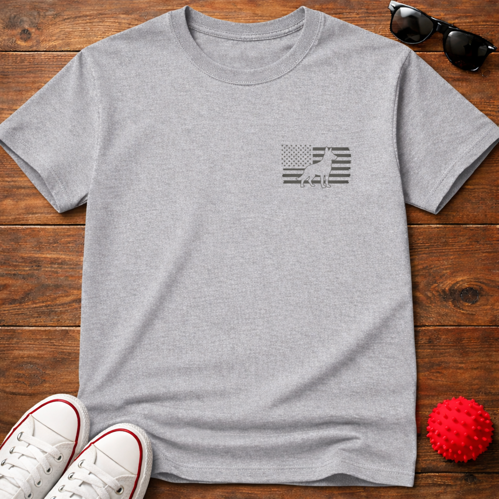 German Shepherd Flag Tee