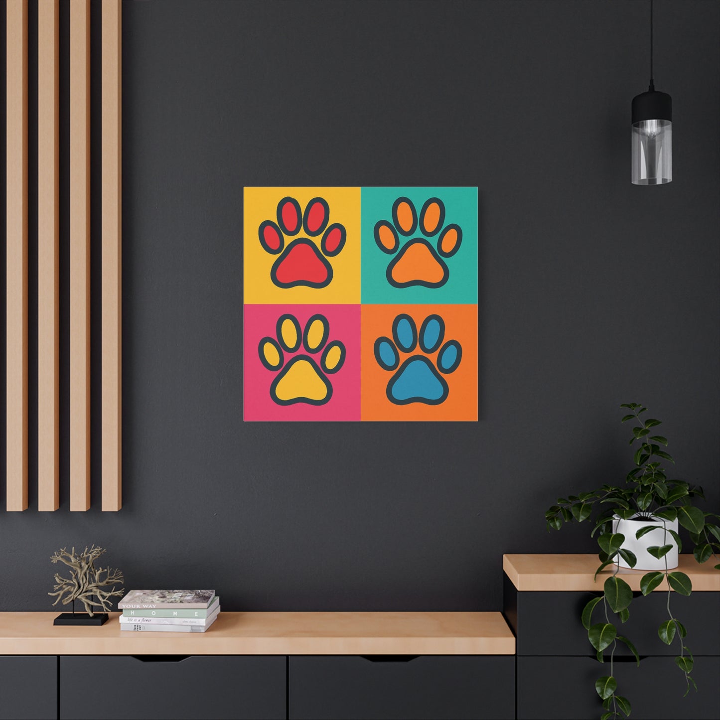 Pop Art Paw Print Canvas