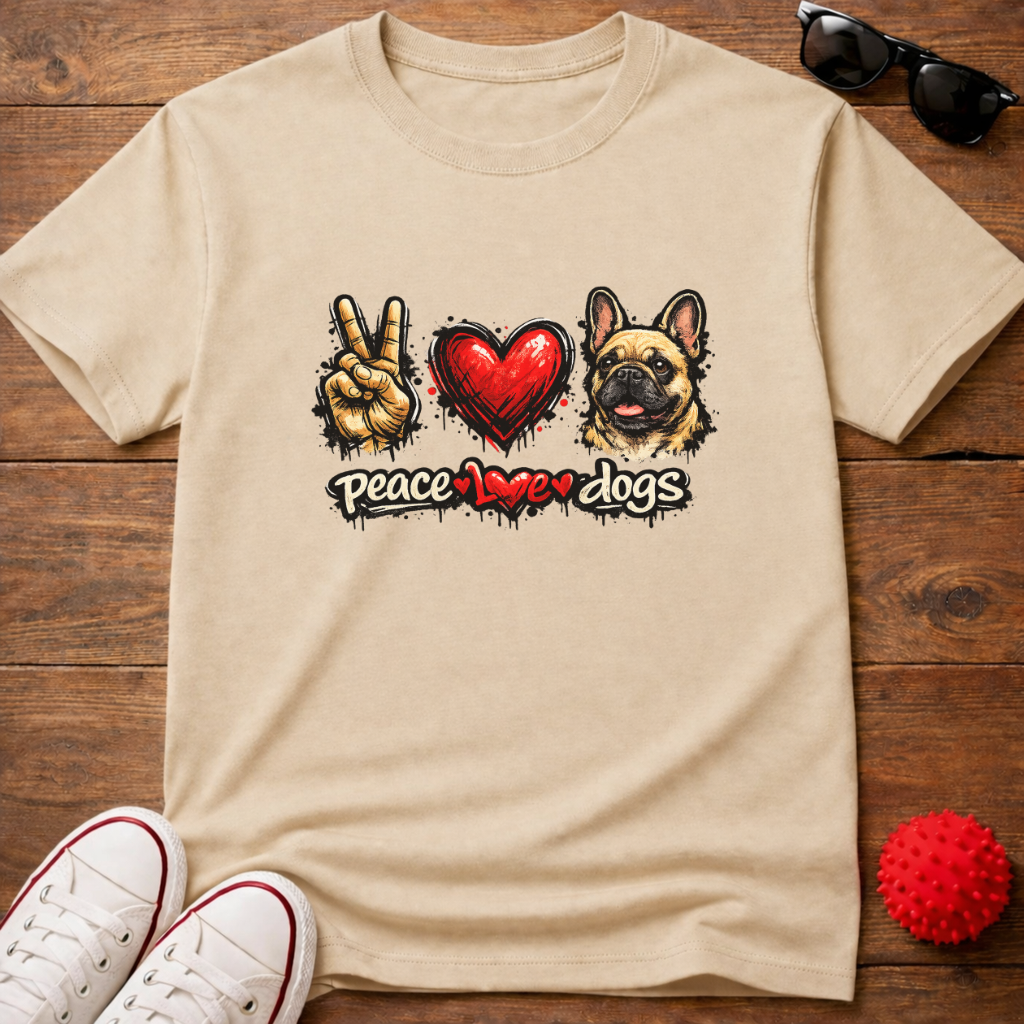 Peace Love Frenchie Tee