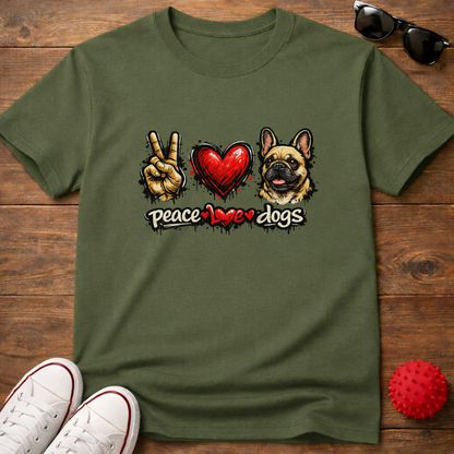 Peace Love Frenchie Tee