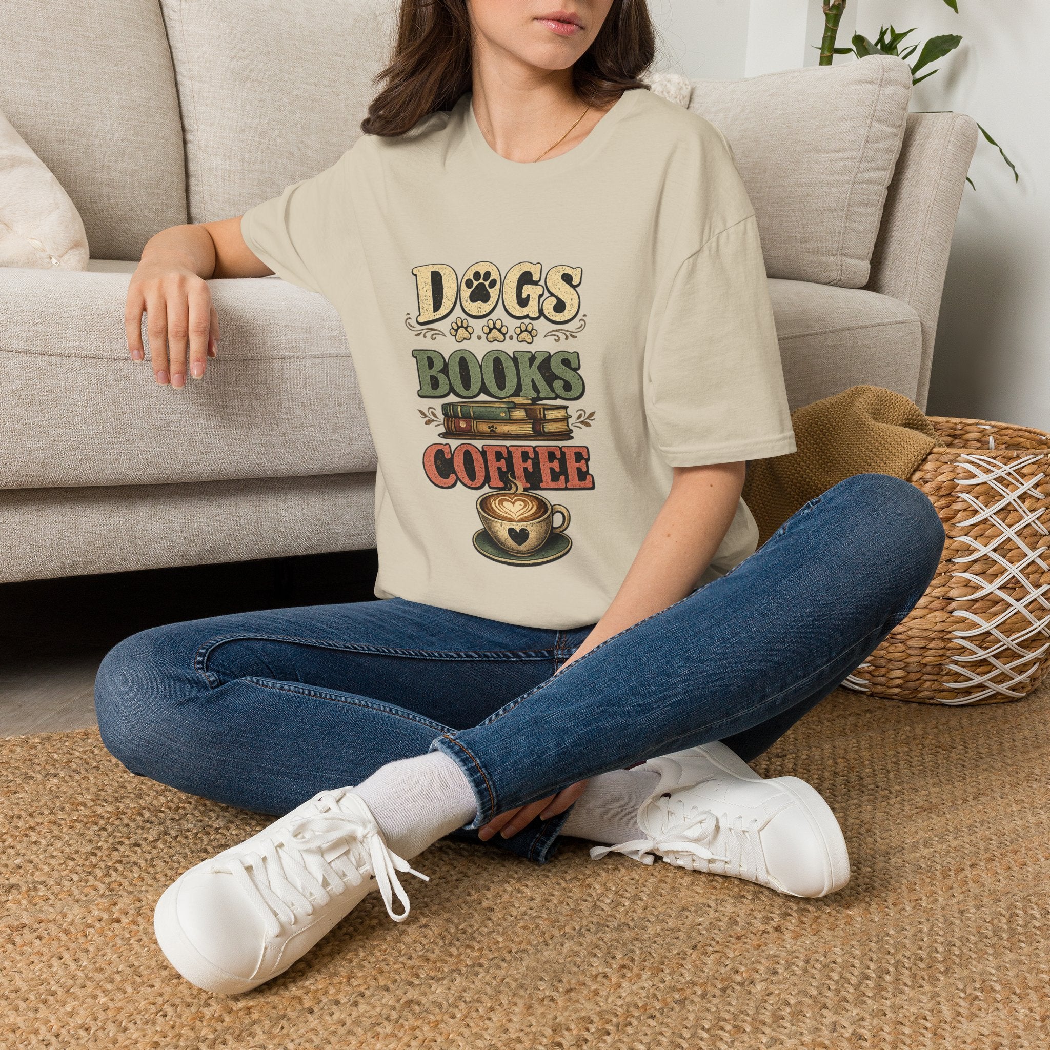 Dogs Books Coffee Tee