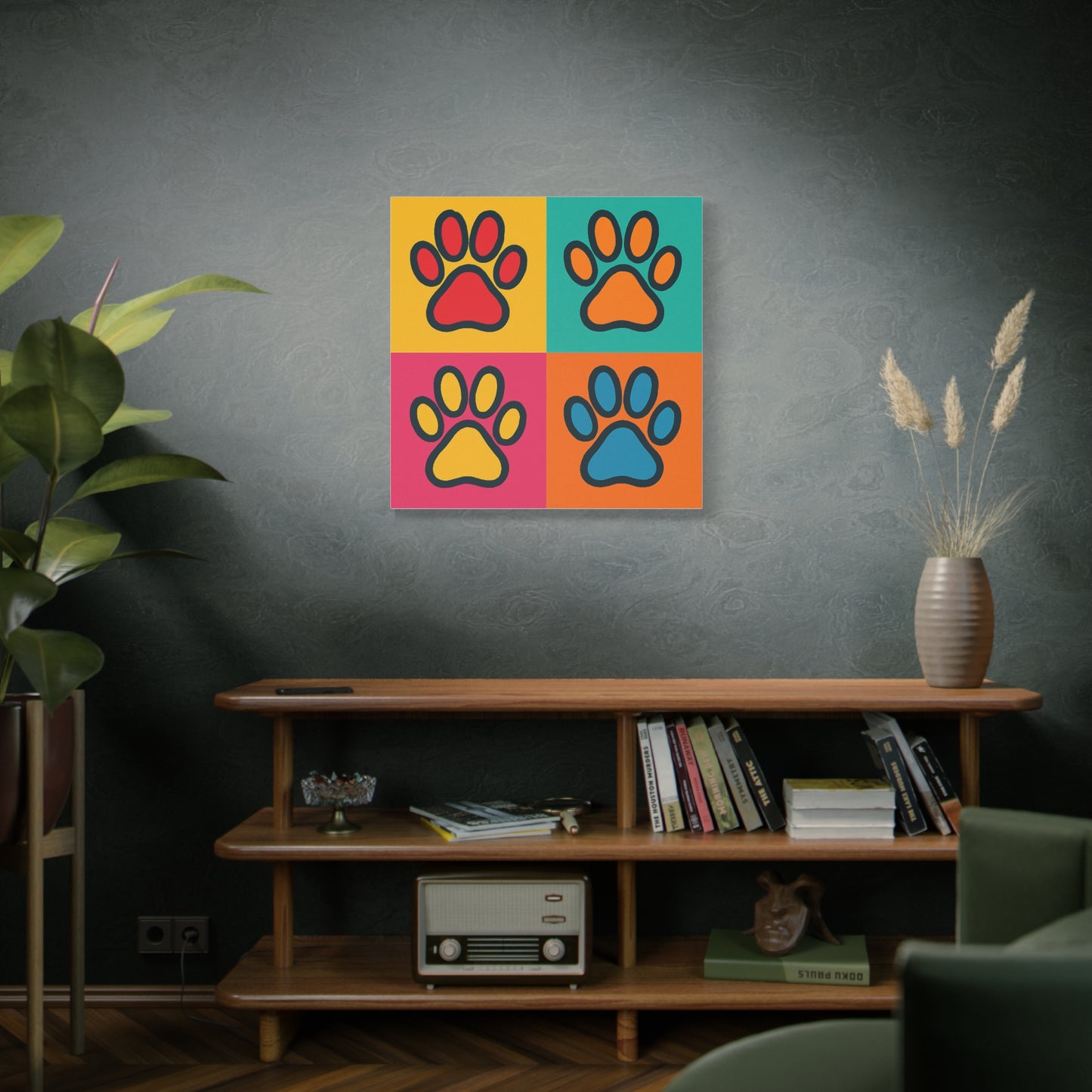 Pop Art Paw Print Canvas