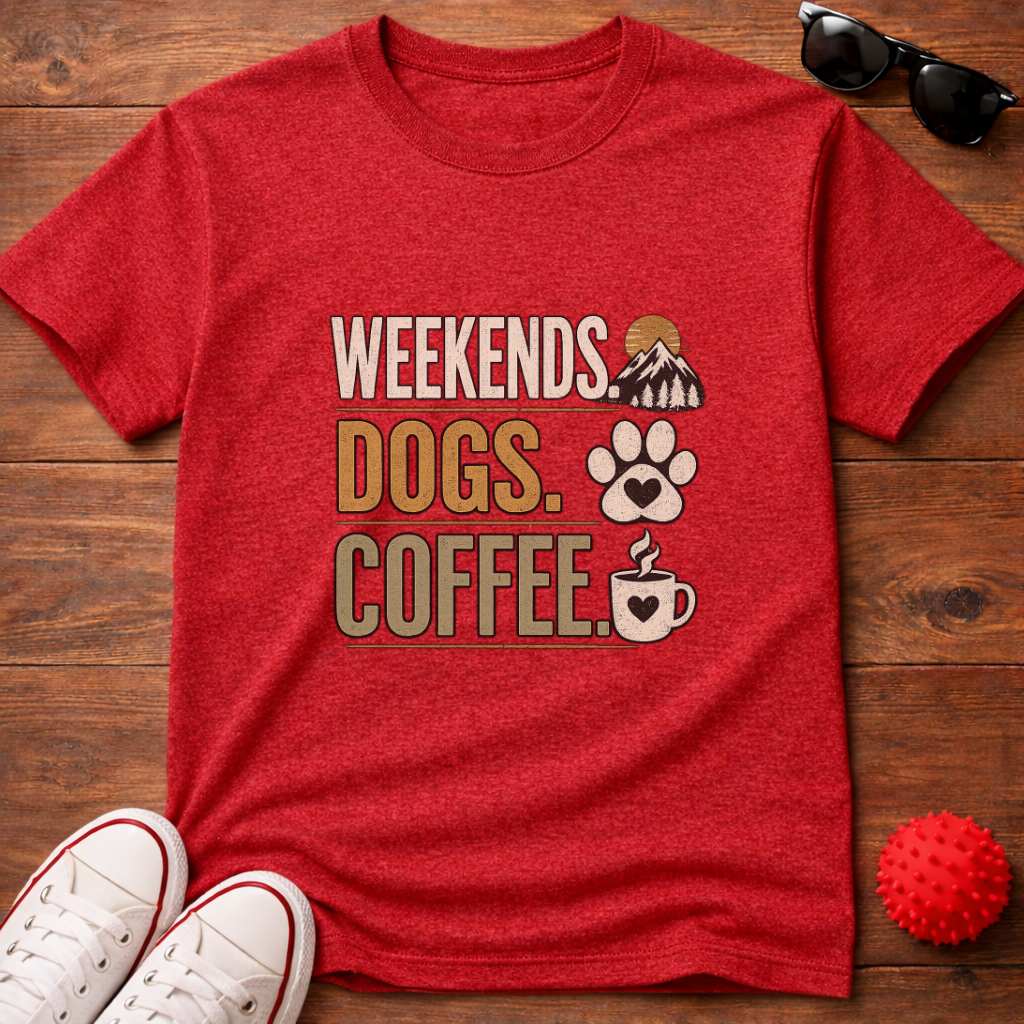 Weekends Dogs Coffee Tee