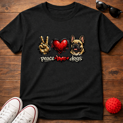 Peace Love Frenchie Tee