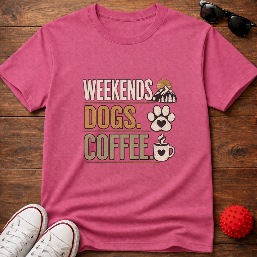 Weekends Dogs Coffee Tee