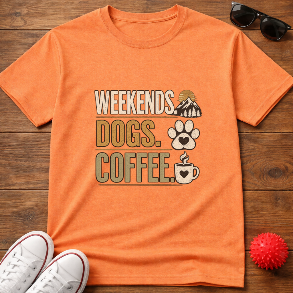 Weekends Dogs Coffee Tee