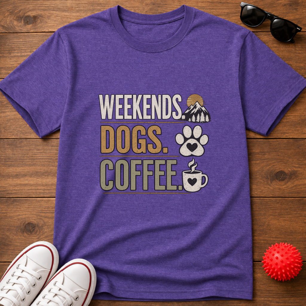 Weekends Dogs Coffee Tee