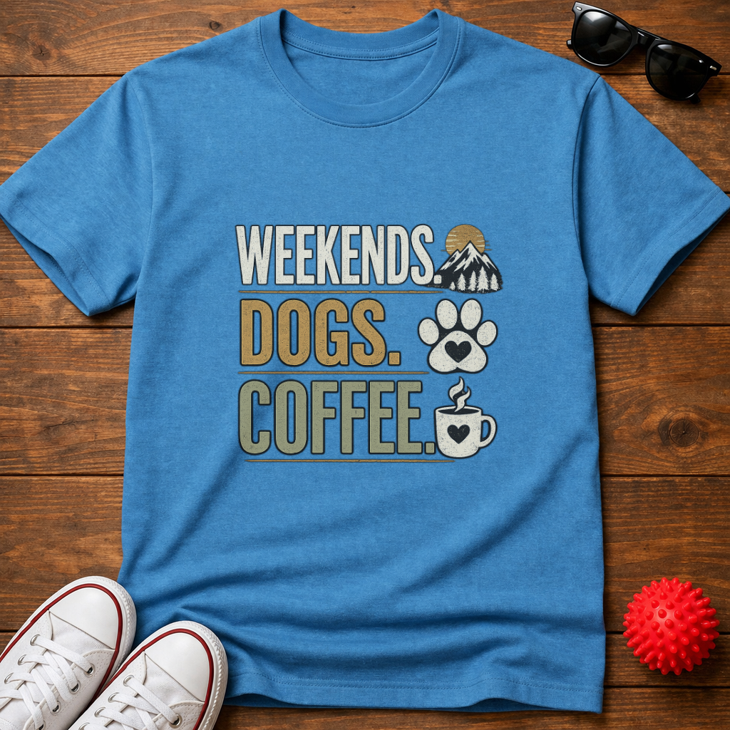 Weekends Dogs Coffee Tee