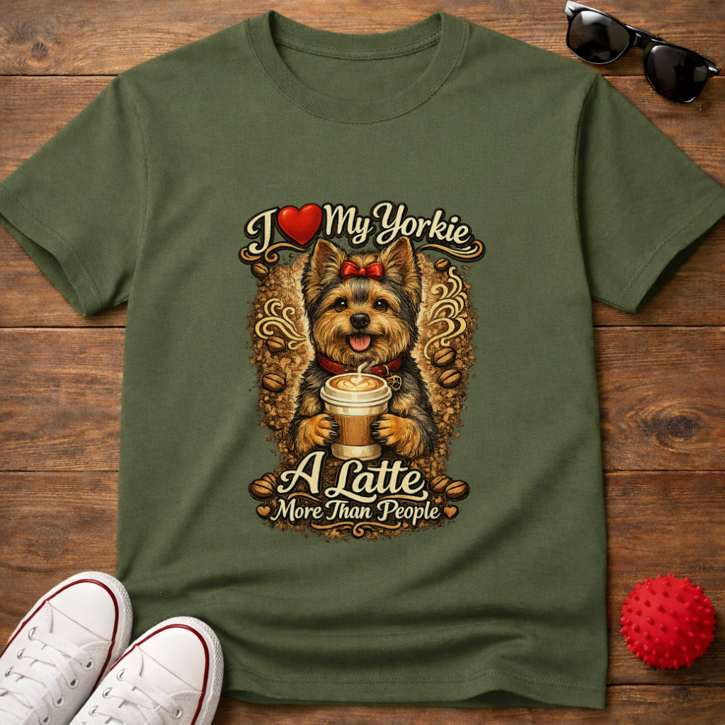 Yorkie A Latte Tee