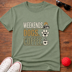 Weekends Dogs Coffee Tee