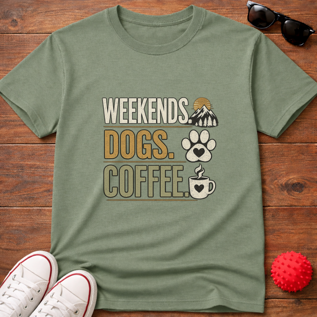 Weekends Dogs Coffee Tee