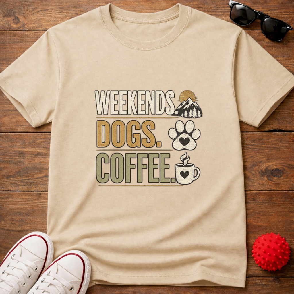 Weekends Dogs Coffee Tee