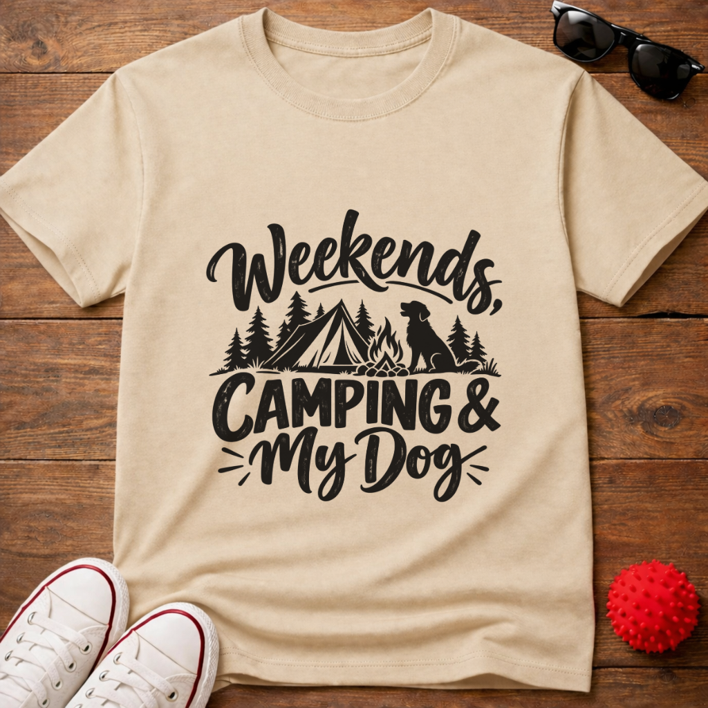 Weekends Camping & My Dog Tee