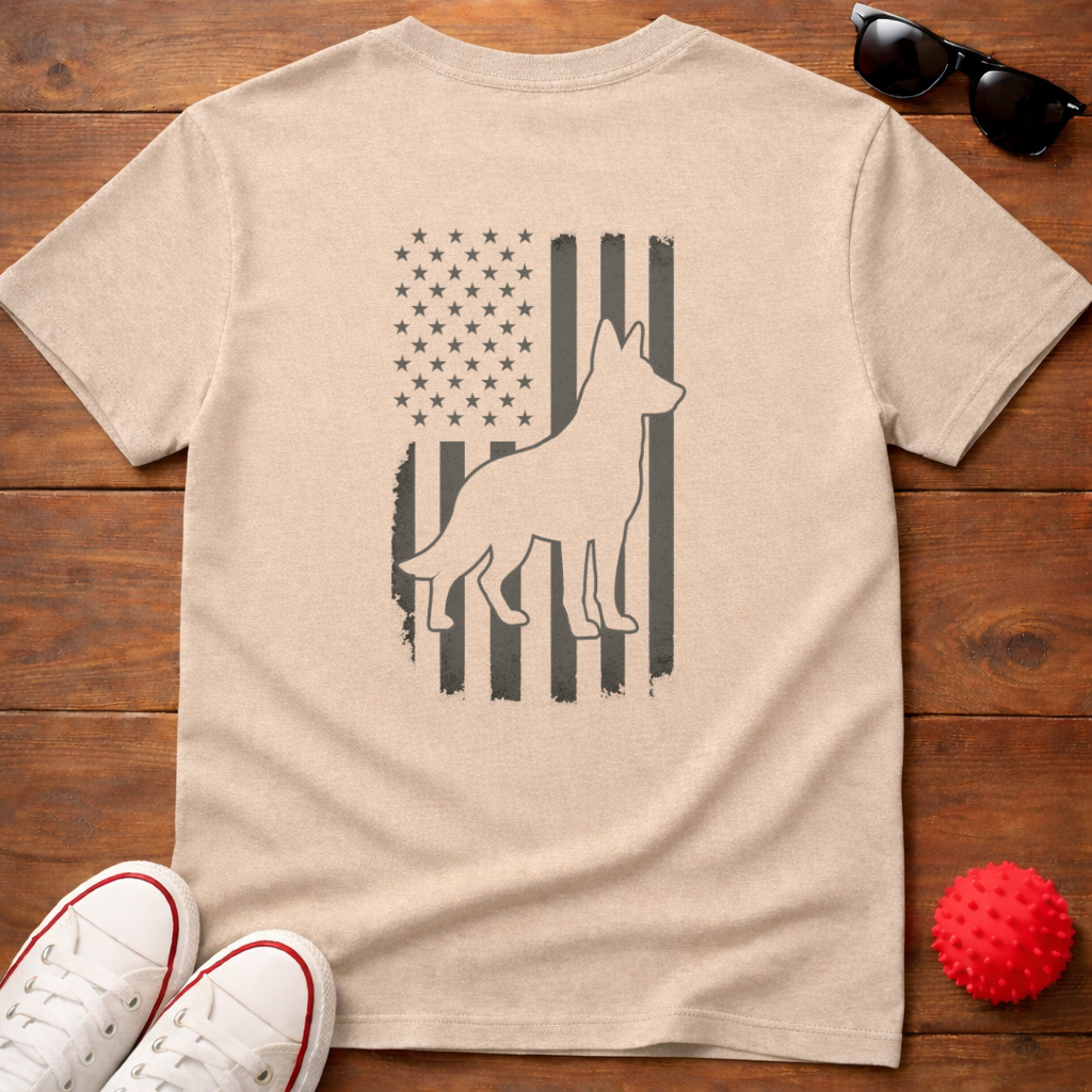 German Shepherd Flag Tee