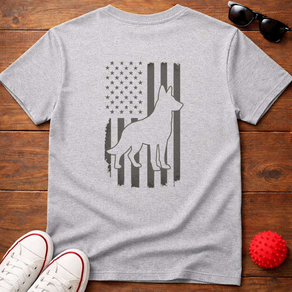 German Shepherd Flag Tee