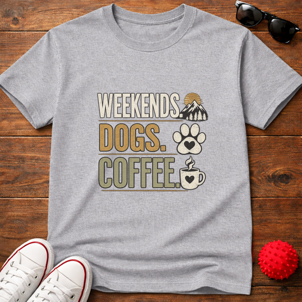 Weekends Dogs Coffee Tee